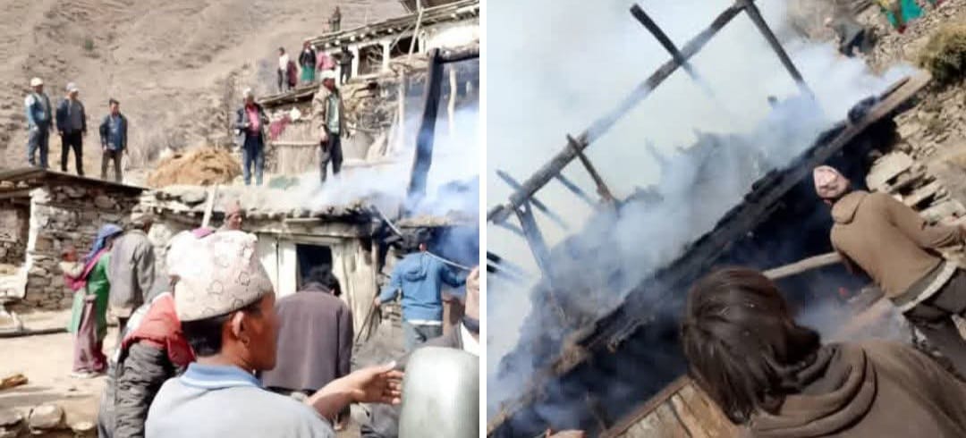 सर्केगाड ६ बराईको एक घरमा आगलागी हुँदा धनमालको क्षेती
